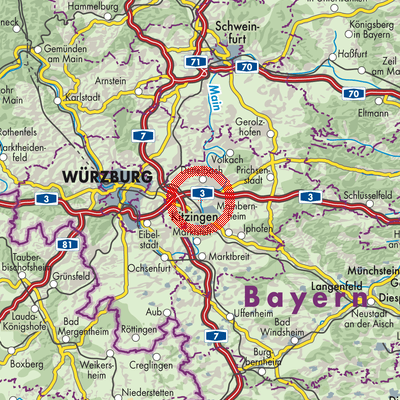 Landkarte Mainstockheim