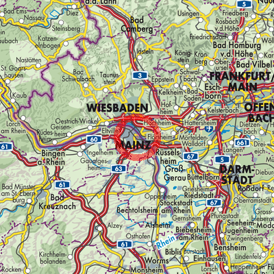 Landkarte Mainz