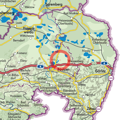 Landkarte Malschwitz - Malešecy