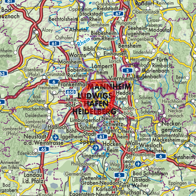 Landkarte Mannheim