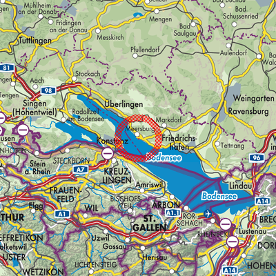 Landkarte Meersburg