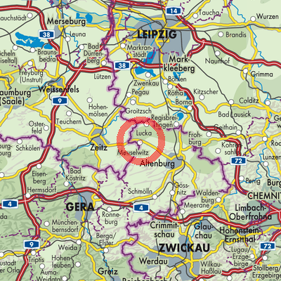 Landkarte Meuselwitz