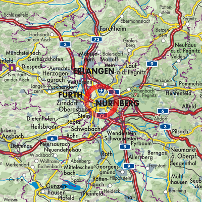 Landkarte Nürnberg