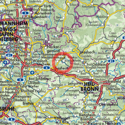 Landkarte Neckarbischofsheim