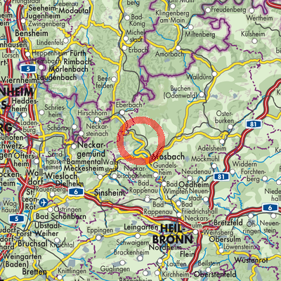 Landkarte Neckargerach