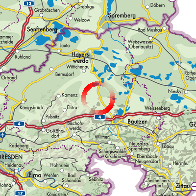 Landkarte Neschwitz - Njeswačidło