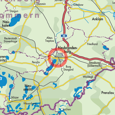 Landkarte Neubrandenburg