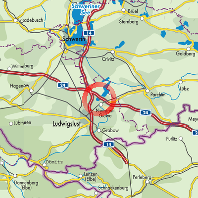 Landkarte Neustadt-Glewe