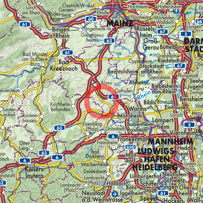 Landkarte Ober-Flörsheim