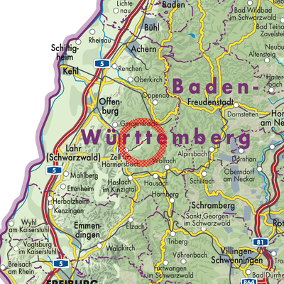 Landkarte Oberharmersbach