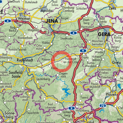 Landkarte Oberoppurg