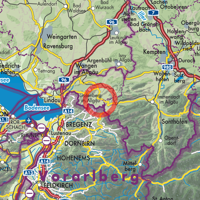 Landkarte Oberreute