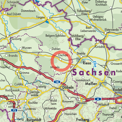 Landkarte Oschatz
