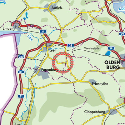 Landkarte Ostrhauderfehn
