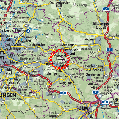 Landkarte Ottenbach
