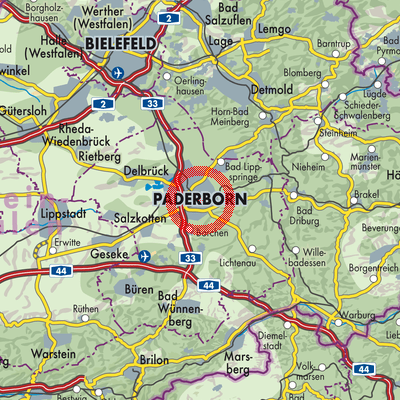 Landkarte Paderborn