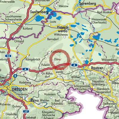Landkarte Panschwitz-Kuckau - Pančicy-Kukow