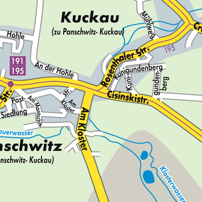 Stadtplan Panschwitz-Kuckau - Pančicy-Kukow