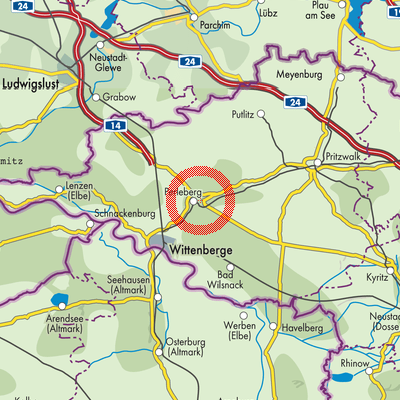 Landkarte Perleberg