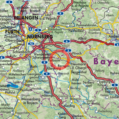 Landkarte Postbauer-Heng