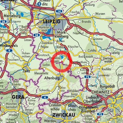 Landkarte Regis-Breitingen