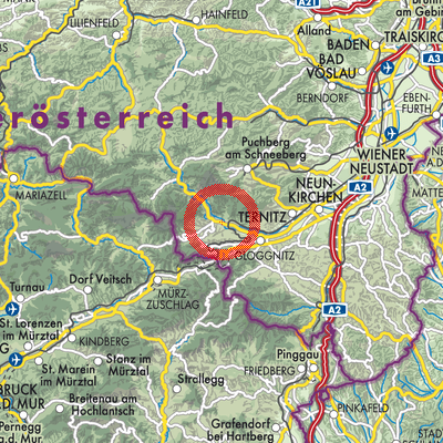 Landkarte Reichenau an der Rax