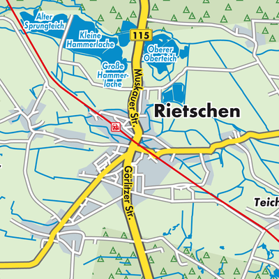 Übersichtsplan Rietschen - Rěčicy