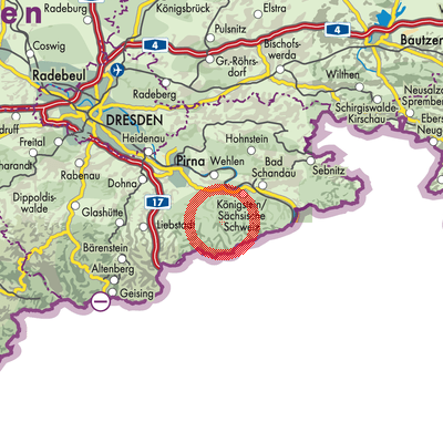 Landkarte Rosenthal-Bielatal