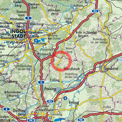 Landkarte Rudelzhausen