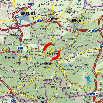 Landkarte Rudolstadt