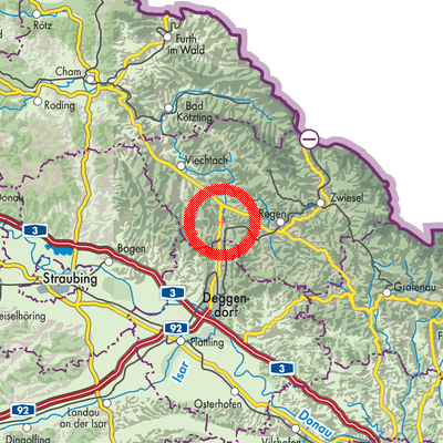 Landkarte Ruhmannsfelden
