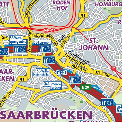 Übersichtsplan Saarbrücken