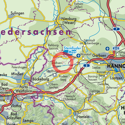 Landkarte Sachsenhagen