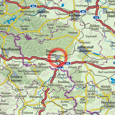 Landkarte Sangerhausen