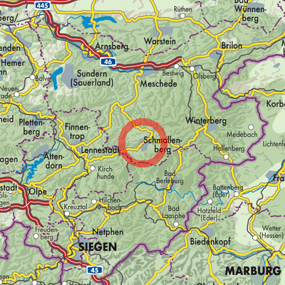 Landkarte Schmallenberg