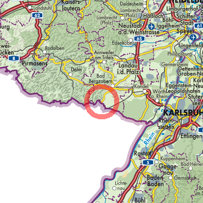 Landkarte Schweigen-Rechtenbach