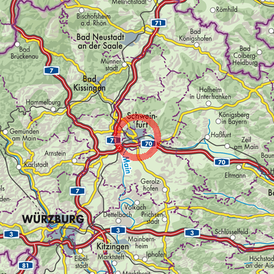 Landkarte Schweinfurt