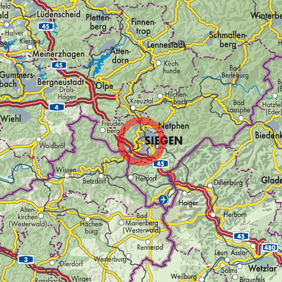 Landkarte Siegen