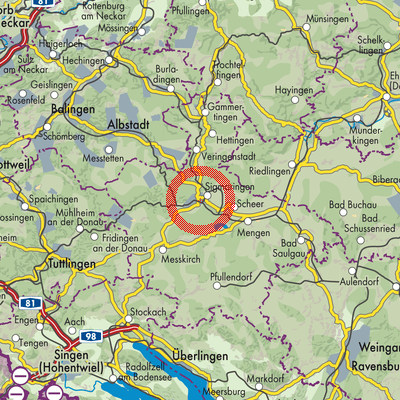 Landkarte Sigmaringen