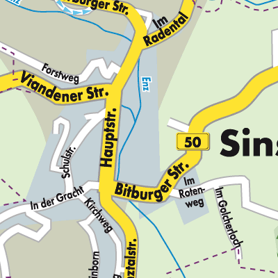 Stadtplan Sinspelt