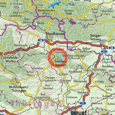Landkarte Sondershausen