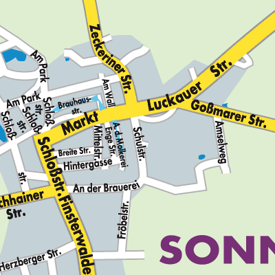 Stadtplan Sonnewalde