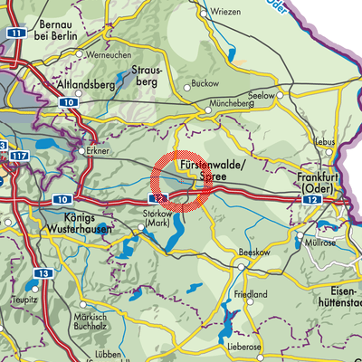 Landkarte Fürstenwalde/Spree