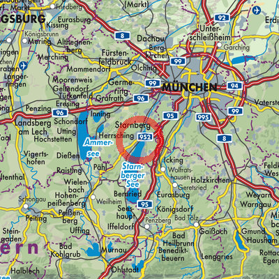 Landkarte Starnberg