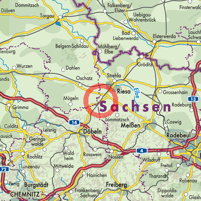 Landkarte Stauchitz