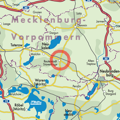 Landkarte Stavenhagen
