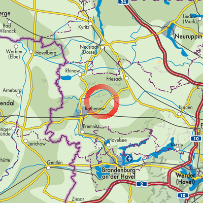 Landkarte Stechow-Ferchesar