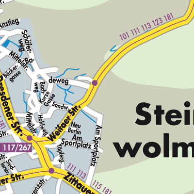Stadtplan Steinigtwolmsdorf
