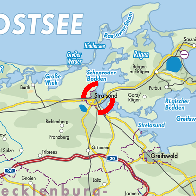 Landkarte Stralsund