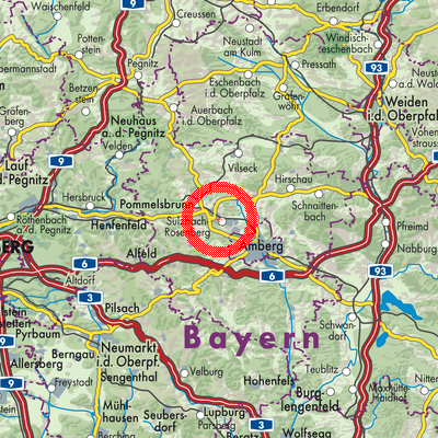 Landkarte Sulzbach-Rosenberg